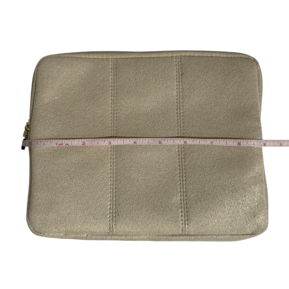 Bvlgari Women's Cosmetic Pouch Gold One Size Makeup Travel Bag Organizer Zip New - Picture 8 of 8